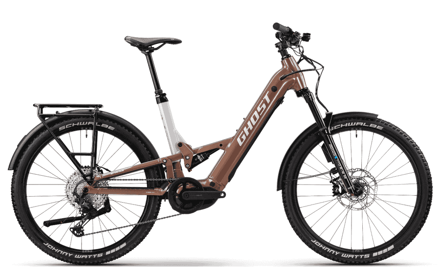 Ghost E-ASX ABS LOW EQ - 29/ 27,5 Zoll 800Wh 12K Fully-Tiefeinstieg - coffee tropic rose/coffee arctic dust - glossy